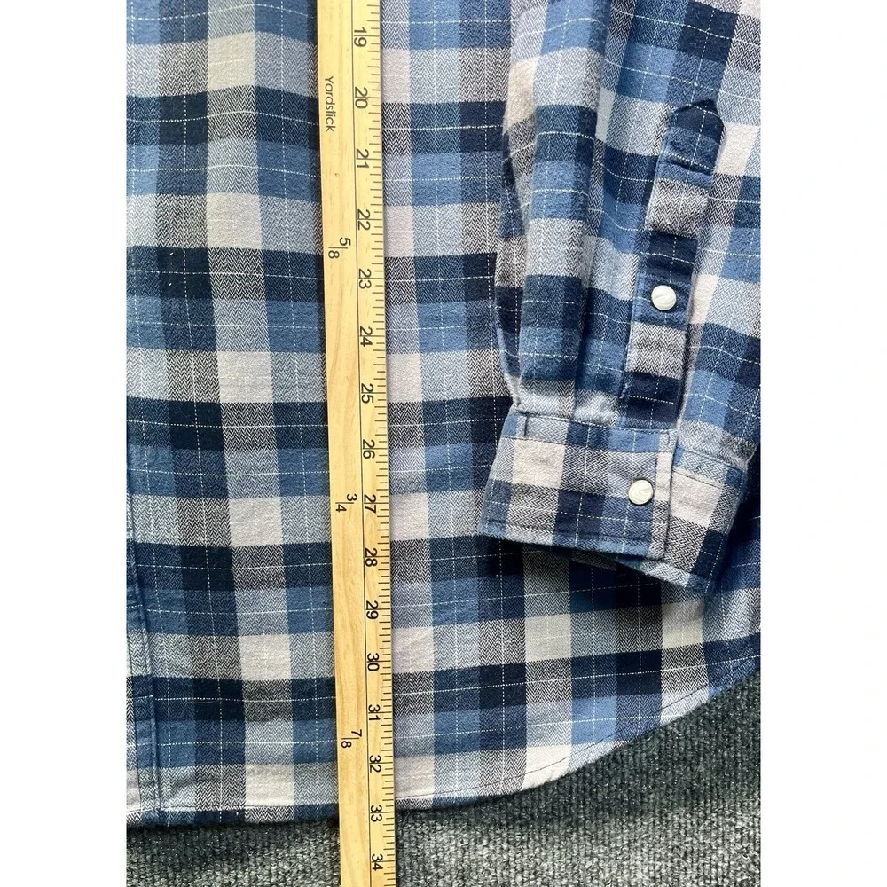 Carhartt 104914-126 Rugged Flex Pearl Snap Flannel Shirt Mens 2XL Blue‎ Plaid - Picture 6 of 10